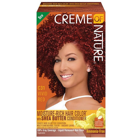 CREME OF NATURE - SHEA BUTTER LIQUID HAIR COLOR C31 VIVID RED 1 KIT