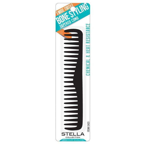 MAGIC COLLECTION - BONE STYLING COMB WITH WIDE COMB BLACK 2423