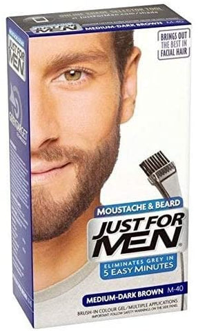 JUST FOR MEN - MOUSTACHE & BEARD COLOUR MEDIUM DARK BROWN  M-40 KIT