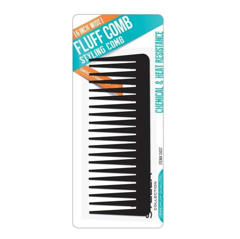 MAGIC COLLECTION - 6 INCH FLUFF STYLING WIDE COMB BLACK 2437