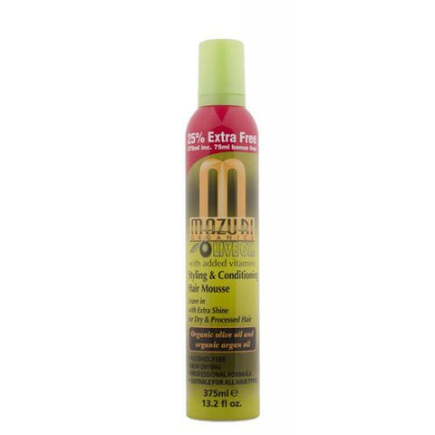 Mazuri Original Olive Oil Styling and Conditioning Hair Mousse 375ml