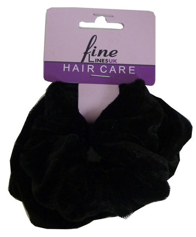 FINE LINES - VELVET PONYTAIL SCRUNCHIES 6012 B BLACK
