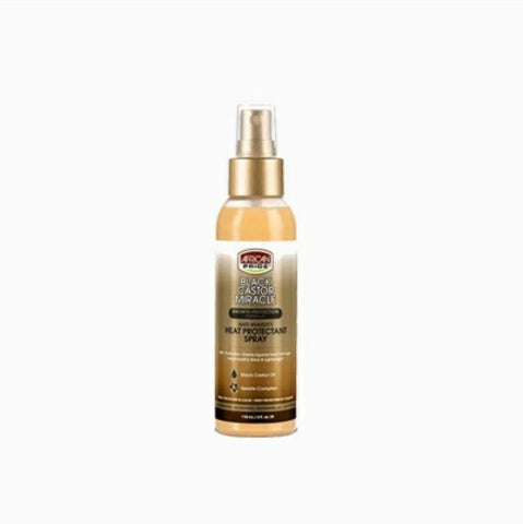 AFRICAN PRIDE BLACK CASTOR MIRACLE ANTI-HUMIDITY HEAT PROTECTANT SPRAY 118ML