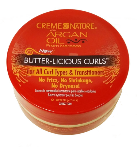 CREME OF NATURE - ARGAN OIL  MOISTURE RICH BUTTER-LICIOUS CURLS  213G