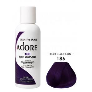 ADORE: SEMI PERMANENT HAIR COLOR DYE – RICH EGGPLANT 186 118ML
