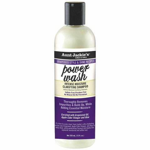 AUNT JACKIE GRAPESEED STYLE POWER WASH INTENSE MOISTURE CLARIFYING SHAMPOO 12OZ / 355ML