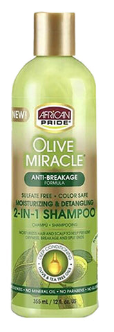 AFRICAN PRIDE - OLIVE MIRACLE 2 IN 1 SHAMPOO & CONDITIONER  355ml