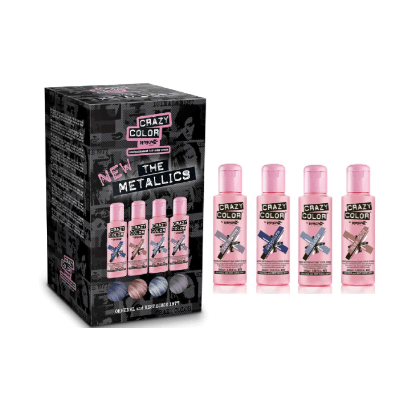 CRAZY COLOURS  HAIR PACK, METALIC - 4X100ML