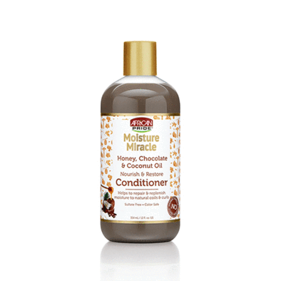 AFRICAN PRIDE MOISTURE MIRACLE HONEY, CHOCOLATE & COCONUT OIL CONDITIONER  354ML